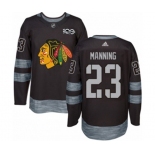 Adidas Chicago Blackhawks #23 Brandon Manning Authentic Black 1917-2017 100th Anniversary NHL Jersey