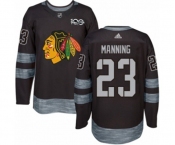 Adidas Chicago Blackhawks #23 Brandon Manning Authentic Black 1917-2017 100th Anniversary NHL Jersey