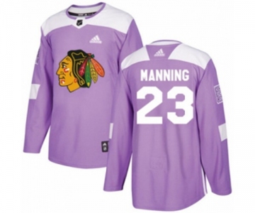 Adidas Chicago Blackhawks #23 Brandon Manning Authentic Purple Fights Cancer Practice NHL Jersey