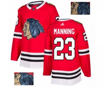 Adidas Chicago Blackhawks #23 Brandon Manning Authentic Red Fashion Gold NHL Jersey