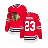 Adidas Chicago Blackhawks #23 Brandon Manning Authentic Red Home NHL Jersey