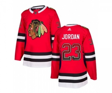 Adidas Chicago Blackhawks #23 Michael Jordan Authentic Red Drift Fashion NHL Jersey