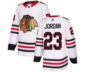 Adidas Chicago Blackhawks #23 Michael Jordan Authentic White Away NHL Jersey