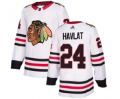 Adidas Chicago Blackhawks #24 Martin Havlat Authentic White Away NHL Jersey