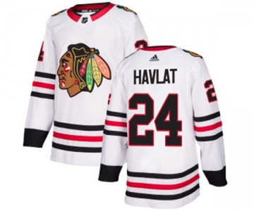 Adidas Chicago Blackhawks #24 Martin Havlat Authentic White Away NHL Jersey