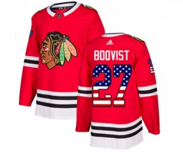 Adidas Chicago Blackhawks #27 Adam Boqvist Authentic Red USA Flag Fashion NHL Jersey