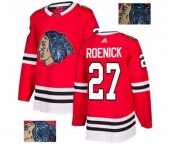 Adidas Chicago Blackhawks #27 Jeremy Roenick Authentic Red Fashion Gold NHL Jersey