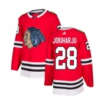 Adidas Chicago Blackhawks #28 Henri Jokiharju Authentic Red Fashion Gold NHL Jersey