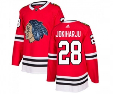 Adidas Chicago Blackhawks #28 Henri Jokiharju Authentic Red Fashion Gold NHL Jersey