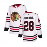 Adidas Chicago Blackhawks #28 Henri Jokiharju Authentic White Away NHL Jersey