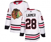 Adidas Chicago Blackhawks #28 Steve Larmer Authentic White Away NHL Jersey