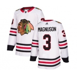 Adidas Chicago Blackhawks #3 Keith Magnuson Authentic White Away NHL Jersey