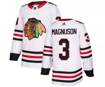 Adidas Chicago Blackhawks #3 Keith Magnuson Authentic White Away NHL Jersey