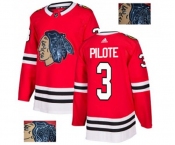 Adidas Chicago Blackhawks #3 Pierre Pilote Authentic Red Fashion Gold NHL Jersey