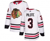 Adidas Chicago Blackhawks #3 Pierre Pilote Authentic White Away NHL Jersey