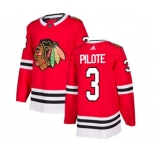 Adidas Chicago Blackhawks #3 Pierre Pilote Premier Red Home NHL Jersey