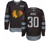 Adidas Chicago Blackhawks #30 Cam Ward Authentic Black 1917-2017 100th Anniversary NHL Jersey