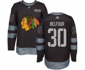 Adidas Chicago Blackhawks #30 ED Belfour Authentic Black 1917-2017 100th Anniversary NHL Jersey