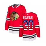 Adidas Chicago Blackhawks #30 ED Belfour Authentic Red USA Flag Fashion NHL Jersey