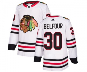 Adidas Chicago Blackhawks #30 ED Belfour Authentic White Away NHL Jersey