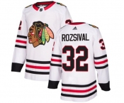 Adidas Chicago Blackhawks #32 Michal Rozsival Authentic White Away NHL Jersey