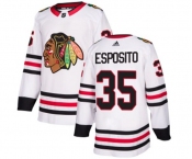 Adidas Chicago Blackhawks #35 Tony Esposito Authentic White Away NHL Jersey