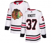 Adidas Chicago Blackhawks #37 Graham Knott Authentic White Away NHL Jersey