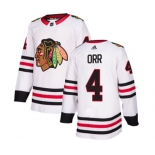 Adidas Chicago Blackhawks #4 Bobby Orr Authentic White Away NHL Jersey