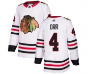 Adidas Chicago Blackhawks #4 Bobby Orr Authentic White Away NHL Jersey