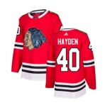 Adidas Chicago Blackhawks #40 John Hayden Authentic Red Fashion Gold NHL Jersey