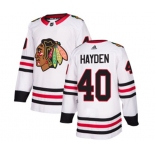 Adidas Chicago Blackhawks #40 John Hayden Authentic White Away NHL Jersey