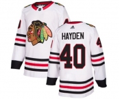 Adidas Chicago Blackhawks #40 John Hayden Authentic White Away NHL Jersey