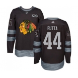 Adidas Chicago Blackhawks #44 Jan Rutta Authentic Black 1917-2017 100th Anniversary NHL Jersey