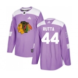 Adidas Chicago Blackhawks #44 Jan Rutta Authentic Purple Fights Cancer Practice NHL Jersey