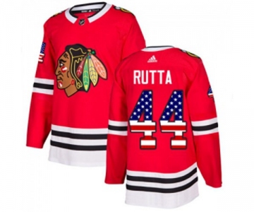 Adidas Chicago Blackhawks #44 Jan Rutta Authentic Red USA Flag Fashion NHL Jersey