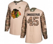 Adidas Chicago Blackhawks #45 Luc Snuggerud Authentic Camo Veterans Day Practice NHL Jersey