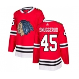 Adidas Chicago Blackhawks #45 Luc Snuggerud Authentic Red Fashion Gold NHL Jersey