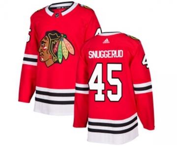 Adidas Chicago Blackhawks #45 Luc Snuggerud Authentic Red Home NHL Jersey