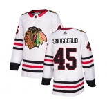 Adidas Chicago Blackhawks #45 Luc Snuggerud Authentic White Away NHL Jersey