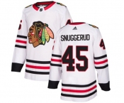 Adidas Chicago Blackhawks #45 Luc Snuggerud Authentic White Away NHL Jersey