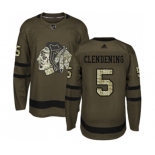 Adidas Chicago Blackhawks #5 Adam Clendening Authentic Green Salute to Service NHL Jersey