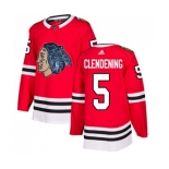 Adidas Chicago Blackhawks #5 Adam Clendening Authentic Red Fashion Gold NHL Jersey