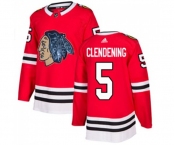 Adidas Chicago Blackhawks #5 Adam Clendening Authentic Red Fashion Gold NHL Jersey