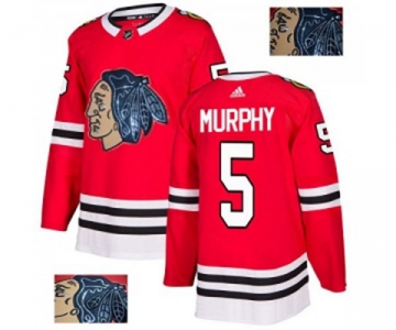 Adidas Chicago Blackhawks #5 Connor Murphy Authentic Red Fashion Gold NHL Jersey