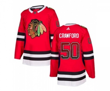 Adidas Chicago Blackhawks #50 Corey Crawford Authentic Red Drift Fashion NHL Jersey