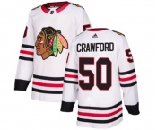 Adidas Chicago Blackhawks #50 Corey Crawford Authentic White Away NHL Jersey