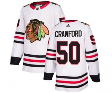 Adidas Chicago Blackhawks #50 Corey Crawford Authentic White Away NHL Jersey