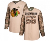 Adidas Chicago Blackhawks #56 Erik Gustafsson Authentic Camo Veterans Day Practice NHL Jersey