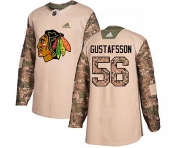 Adidas Chicago Blackhawks #56 Erik Gustafsson Authentic Camo Veterans Day Practice NHL Jersey