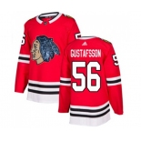 Adidas Chicago Blackhawks #56 Erik Gustafsson Authentic Red Fashion Gold NHL Jersey